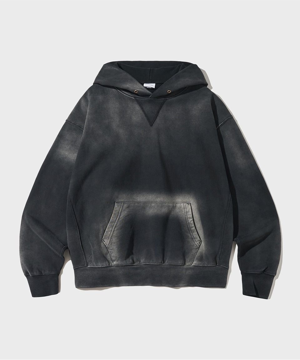 OUTSTANDING&CO 아웃스탠딩 OS25SSHD13BK 남성 후드티 기모후드티 FADE W ING HOOD SWEAT_BLACK 4755172