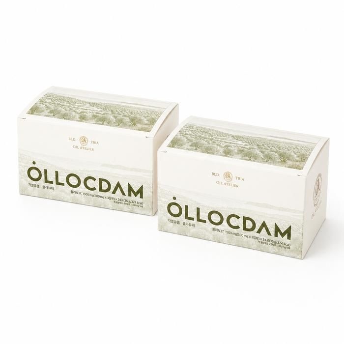 올록담 올리브3 EVOO 올리브오일 캡슐 (500mg x 3캡슐) x 24포 x 2박스 FWS