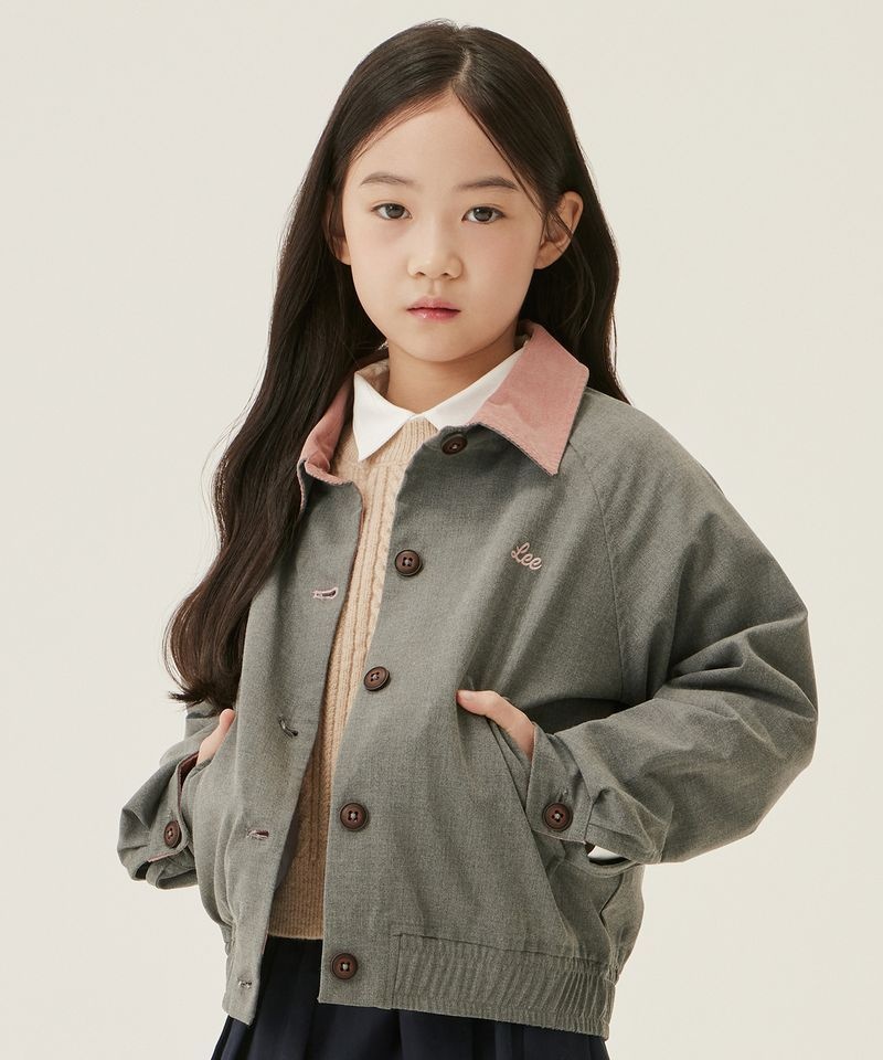 LEE 리 KIDS 스쿨 레귤러핏 체크 블루종 자켓 차콜 LK2403JK71CH 27C891 27L891