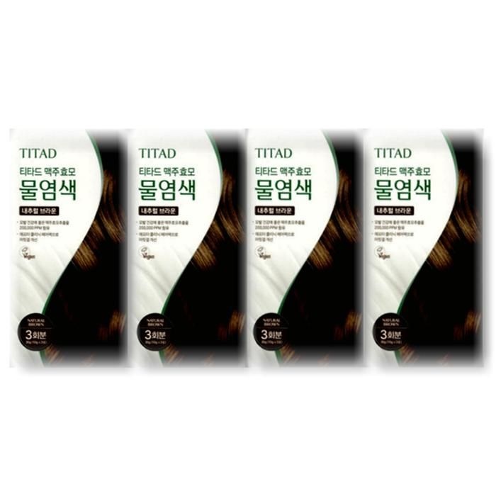 티타드 맥주효모 물염색 내추럴 브라운 30g 4개