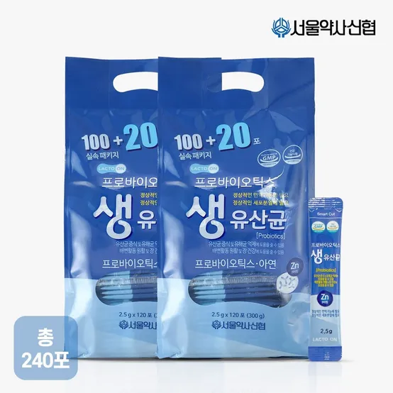 [APP전용][공식] 락토온 프로바이오틱스 생유산균 2.5g 120포 2개, 600g