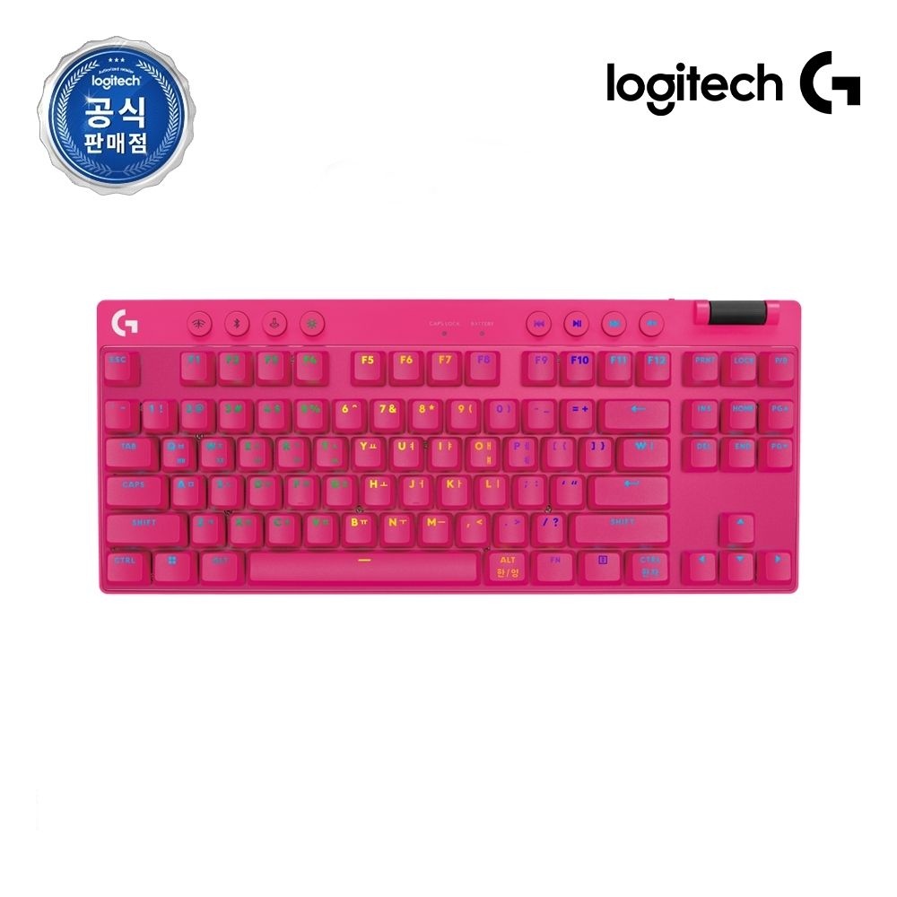 로지텍 무선 게이밍 키보드 G PRO X TKL LIGHTSPEED 택타일 핑크