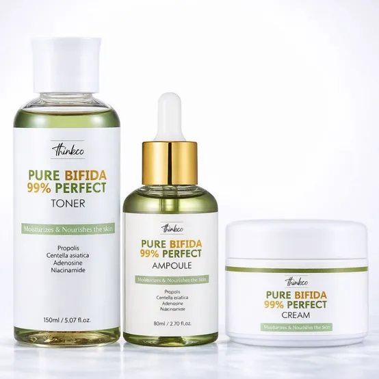 띵코 퓨어 비피다 99 퍼펙트 토너150ml 앰플80ml 크림50ml 3종 세트 피부장벽 스킨케어