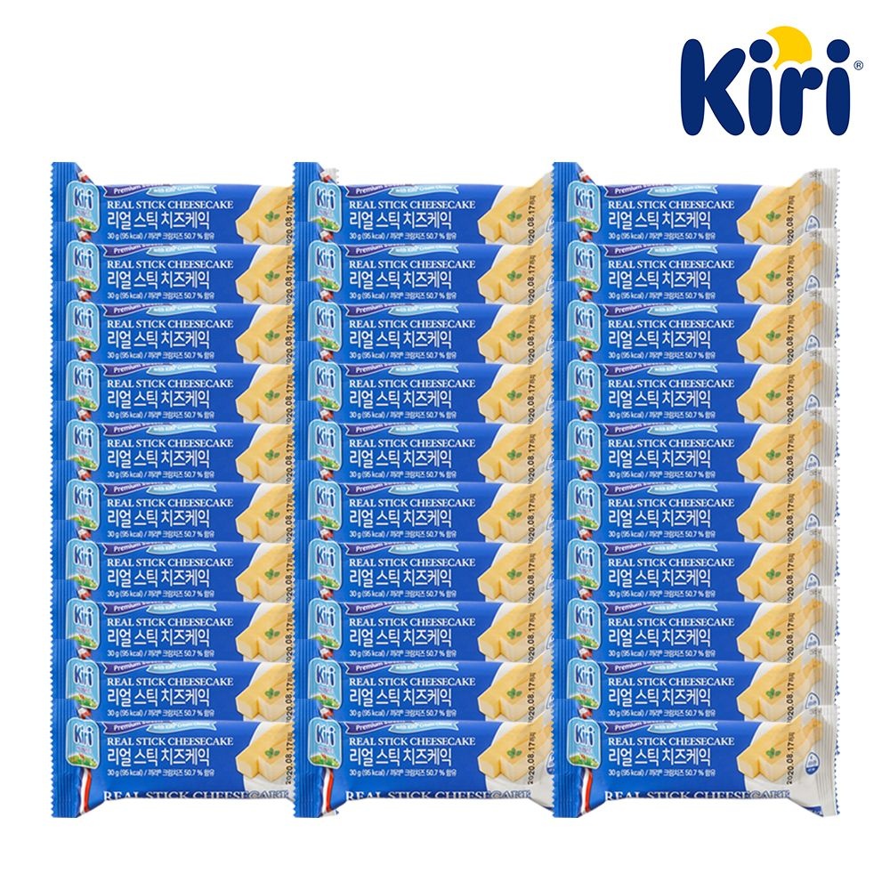[롯데온] 끼리 크림치즈 리얼스틱 치즈 케이크 30g 30개(플레인+블루베리+쿠키앤크림)