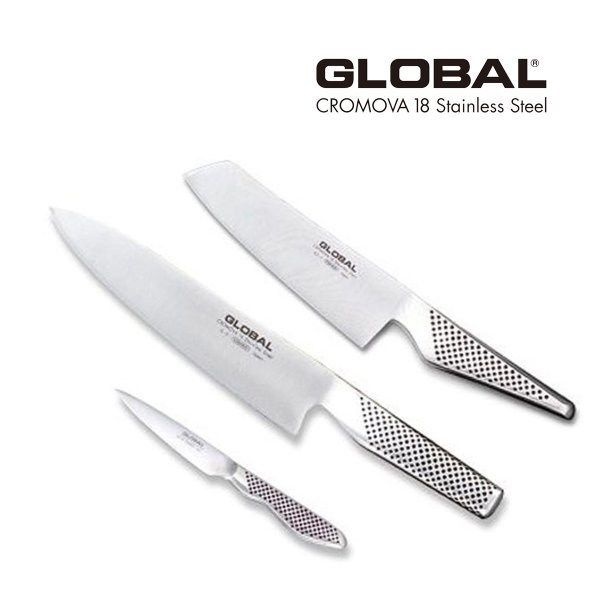 글로벌나이프 [정품] 글로벌나이프 G-2538 3종 세트 G-2 & GS-5 & GS-38 주방칼 평생 AS