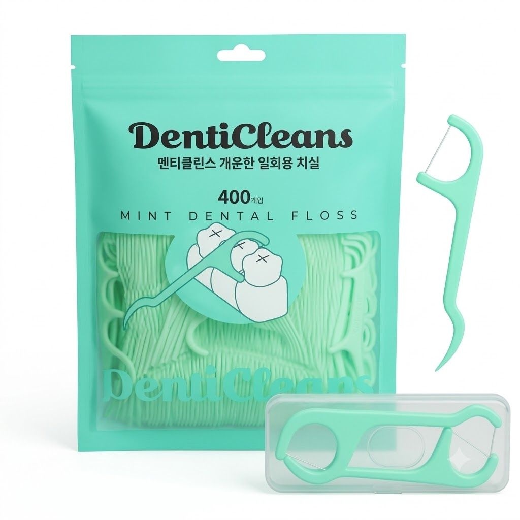 가성비가브랜드다 덴티클린스 개운한 민트 치실 400개입 휴대용 케이스 세트