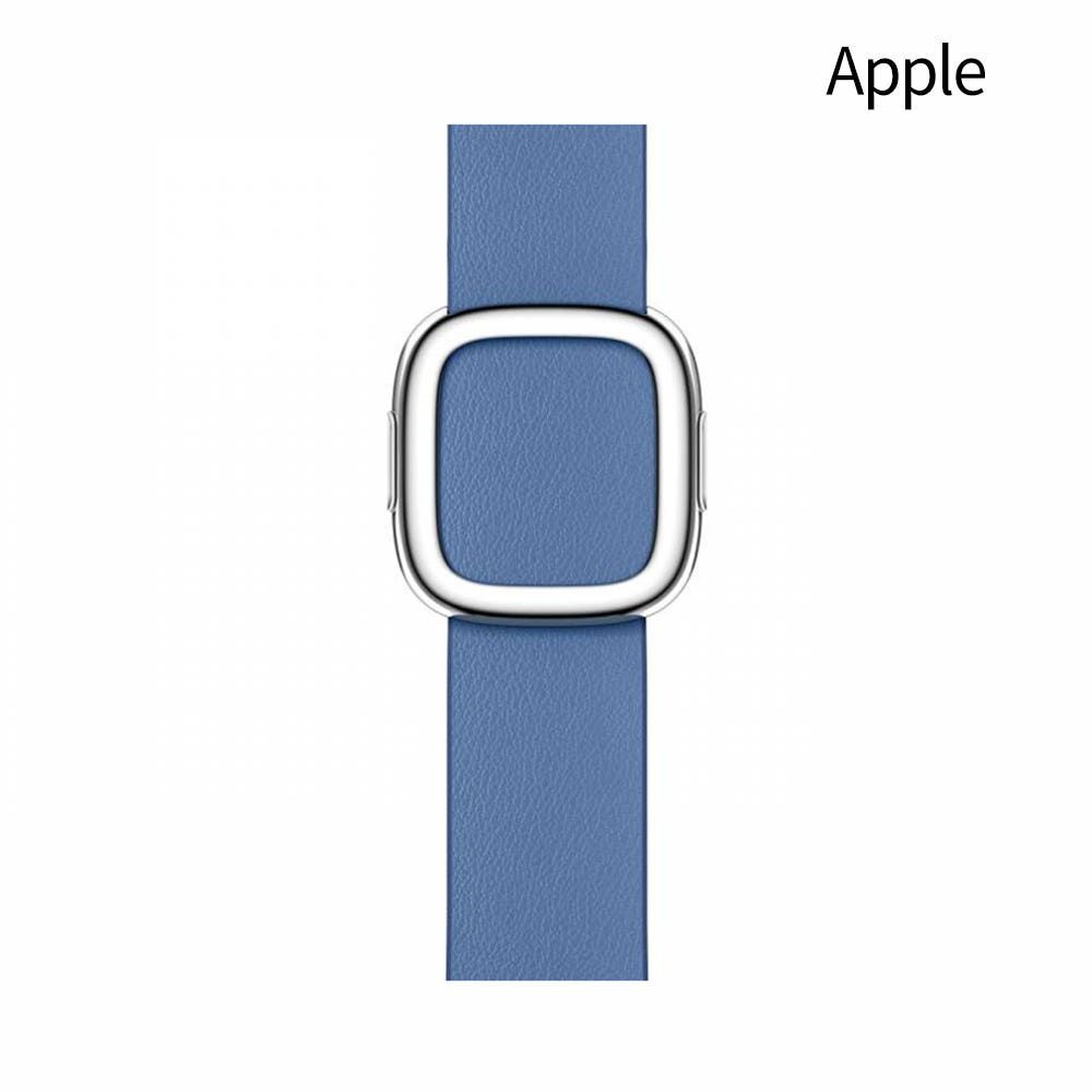 Apple 정품 오렌지스펙트럼 애플 정품 애플워치 스트랩 가죽 애플워치11 울트라 SE3 아주르, 모던버클, L
