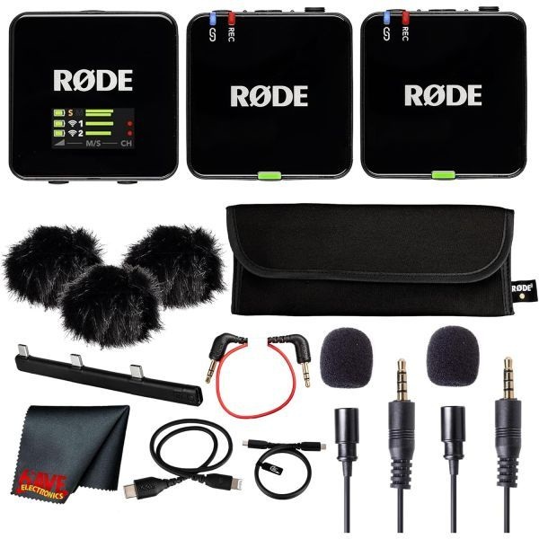 Rode [해외] Rode Wireless GO III 3세대 듀얼 채널 마이크 시스템 컴팩트한 2.4GHz 32비트 플로트 레코딩 카메라 스마트폰 라발리에용