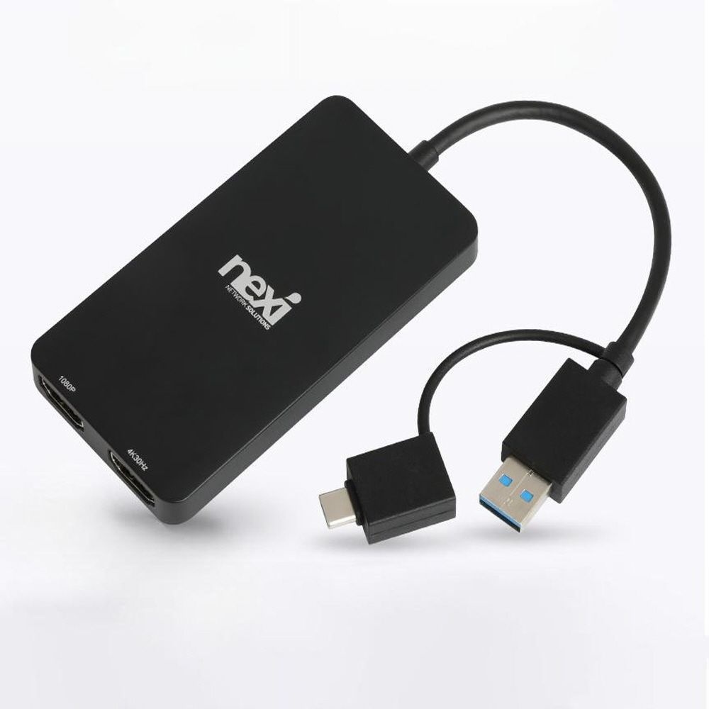 USB3.0 C타입 to 4K HDMI 듀얼 모니터 노트북 멀티 확장 복제 젠더 미러링 케이블 컨버터 핸드폰 썬더볼트4