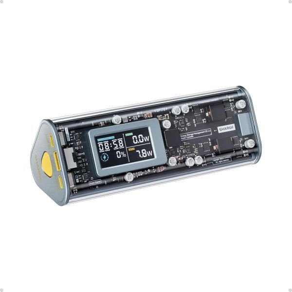 sharge [해외] SHARGEEK 170 파워 뱅크 140W PD3.1 휴대용 충전기 24000mAh 86.4Wh 대용량 스마트 디스플레이 탑재 170W 총 출력 노트북 맥북