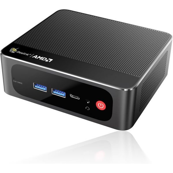 Beelink [해외] Beelink 비링크 미니 PC SER5 Pro AMD Ryzen 7 5825U 최대 4.5GHz 16GB DDR4 RAM 500GB SSD Radeon 8CUs 그래픽 WiFi 6 BT5.2 DP USB C HDMI 4K 트