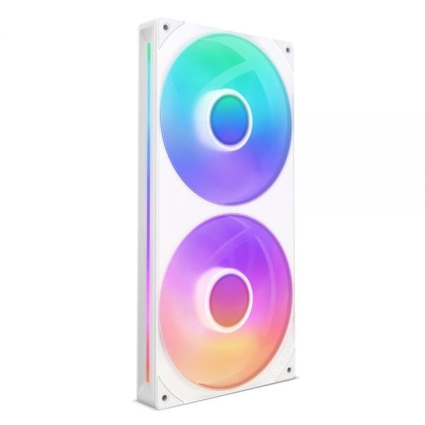 [해외] NZXT F280 RGB 코어 280mm 싱글 프레임 팬 유닛 140mm 2개 장착 속도 조명 제어 높은 정압 풍량 유체 동압 베어링 팬당 8개