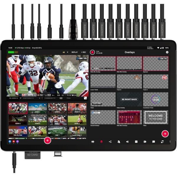 YOLOLIV [해외] YoloLiv YoloBox Extreme 8개의 HDMI 입력 2개의 출력 ISO 녹화 4K NDI 올인원 라이브 스트리밍 장비 Facebook YouTube RTMP SRT 지원