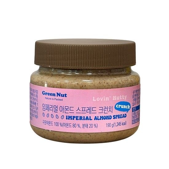 임페리얼 아몬드 스프레드 크런치 190g 아몬드버터 100% 견과류 버터 스프레드