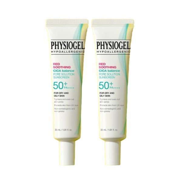 (정품) 혼합자차 시카밸런스 솔루션 썬스크린 선크림 30ml 2개 (SPF50+ PA++++) 모공프라이머 모공케어+(증정) DMT 클렌