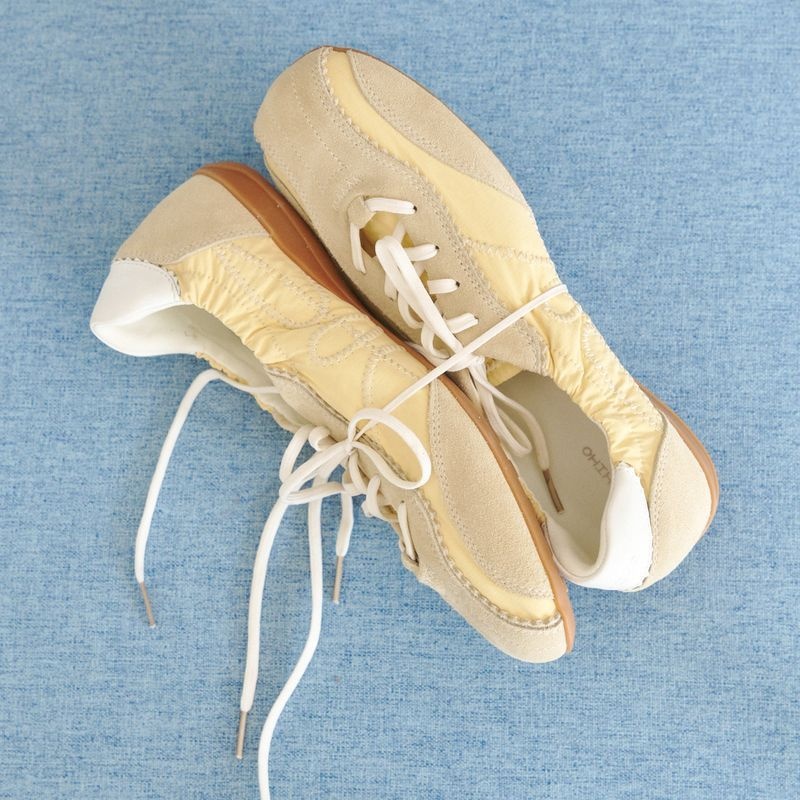 기호 기호 SKIA PINKING SHIRRING SNEAKERS YELLOW 3728683 415079
