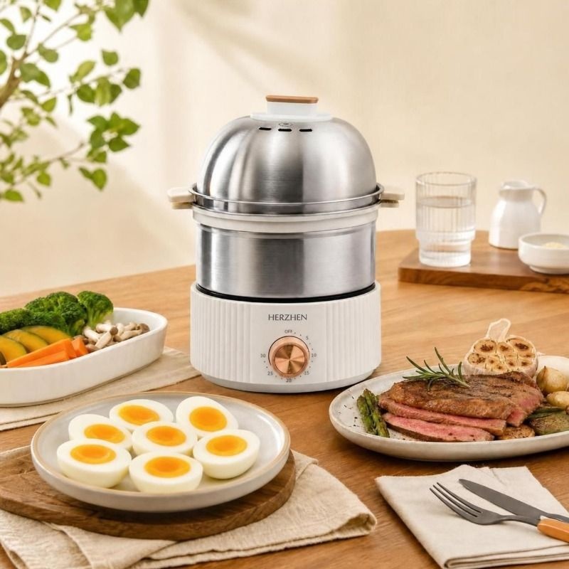 헤르젠 올스텐 3단 찜기 그릴 마스터 멀티 쿠커(CES-330W)스테인리스 댤걀 구이 스테이크