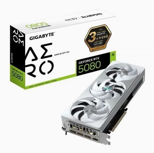 기가바이트 GIGABYTE 지포스 RTX 5080 AERO OC SFF D7 16GB 제이씨현