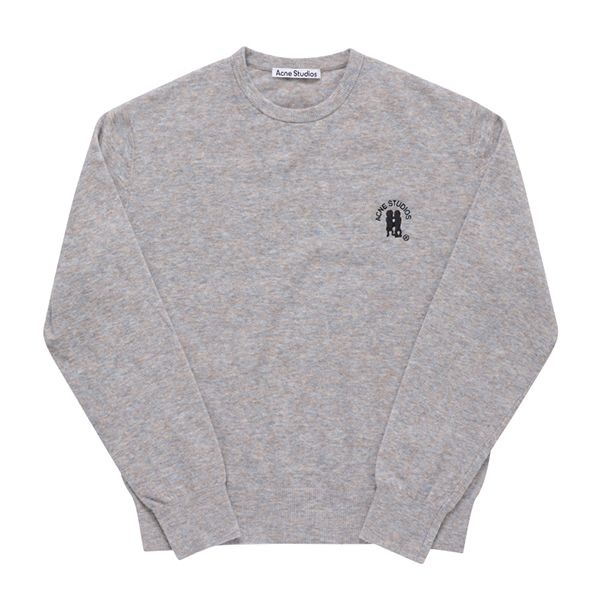 [롯데백화점] 아크네 스튜디오 아크네스튜디오 B60293 LIGHT GREY BROWN MELANGE (DHH) 로고 남성 니트 LE1221556355