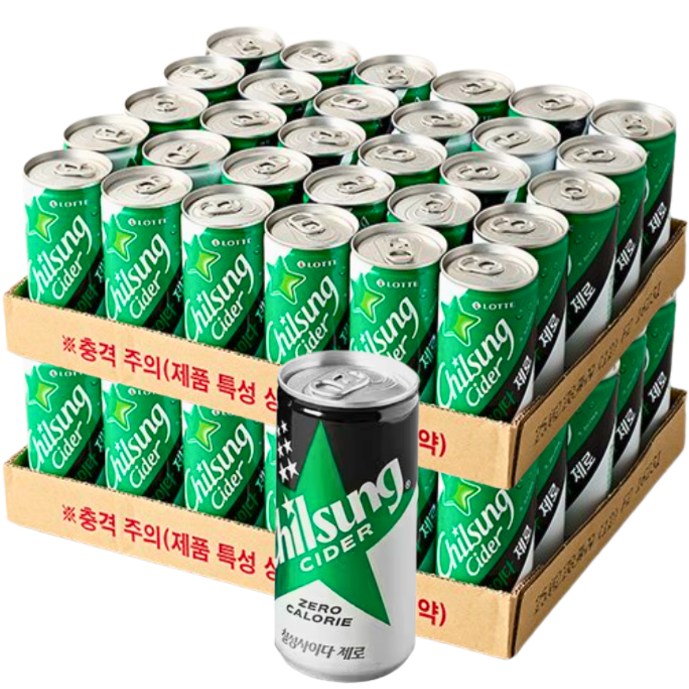 롯데 칠성사이다 제로 210ml x 60캔 탄산음료