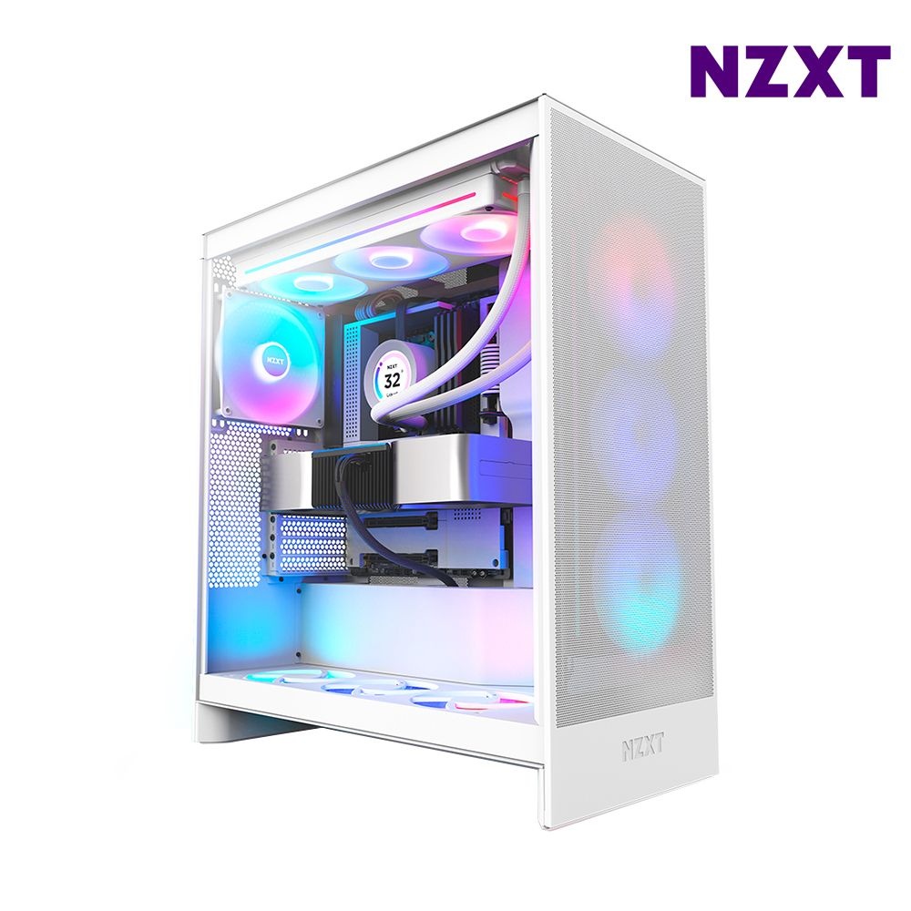 NZXT NZXT H7 FLOW V2 RGB 화이트 PC케이스 미들타워케이스