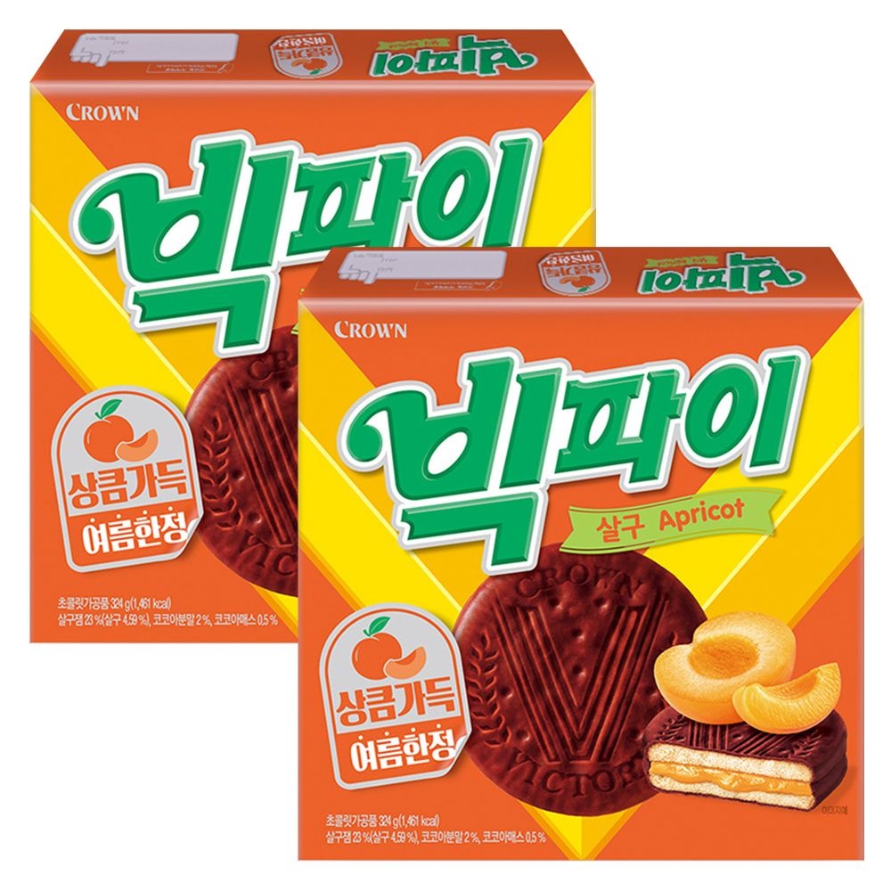 크라운 여름한정 빅파이 살구 324g x 2개