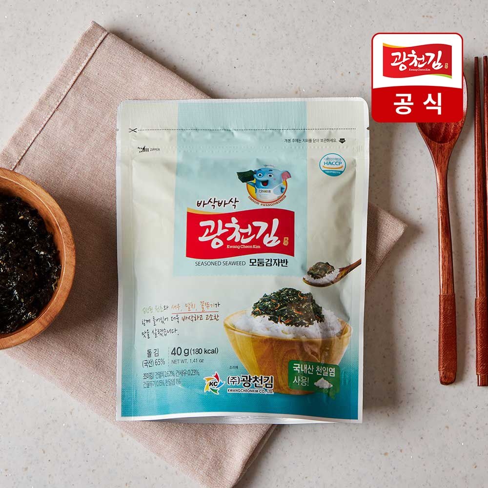 [온세일][광천김] 바삭바삭 해물 모둠 김자반 40g 10봉
