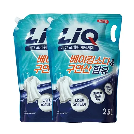 리큐 프레쉬 세탁세제 일반용 리필 2.6L x 2개
