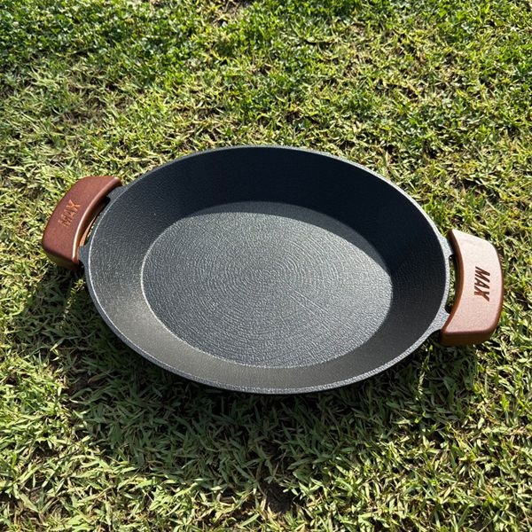 맥스 딥오벌팬 40cm (우드손잡이포함) 코팅팬 전골 그리들