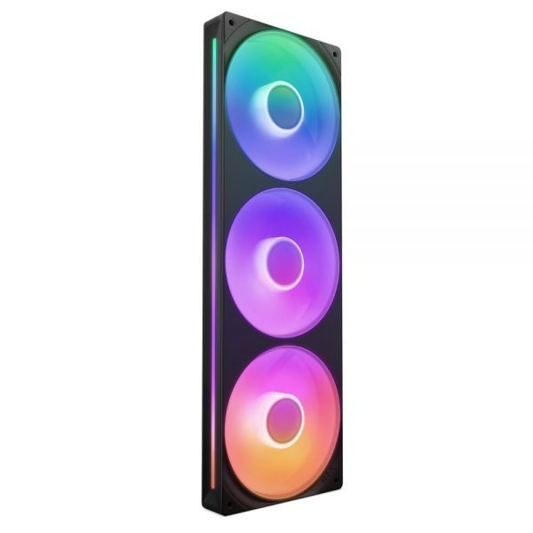 [해외] NZXT F360 RGB 코어 360mm 싱글 프레임 팬 유닛 120mm 3개 장착 속도 조명 제어 높은 정압 풍량 유체 동압 베어링 팬당 8개