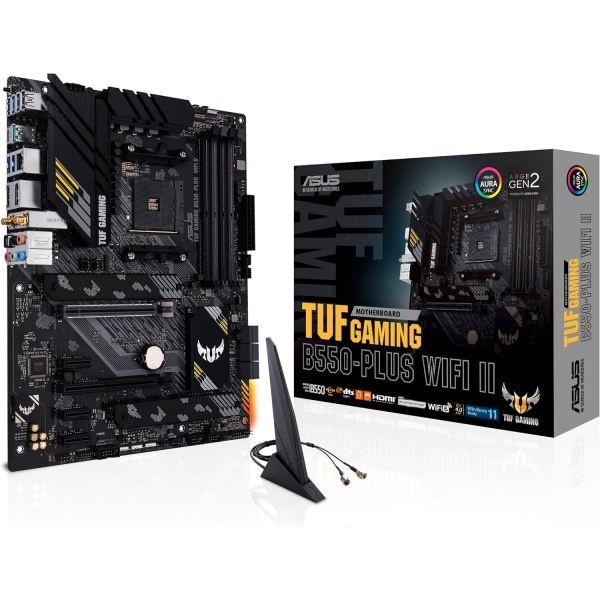 [해외] ASUS TUF Gaming B550-PLUS WiFi II AMD AM4 (3세대 Ryzen) ATX 게이밍 마더보드 (PCIe 4.0, Wi-Fi 6, 2.5Gb LAN, BIOS 플래시백, USB 3.2 Gen 2,
