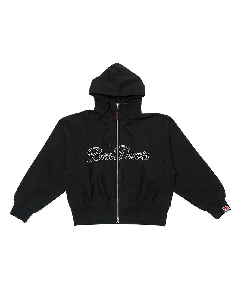 BEN DAVIS 우먼 2WAY 코튼 자수 후드집업 블랙 BDZL4-3200 393165