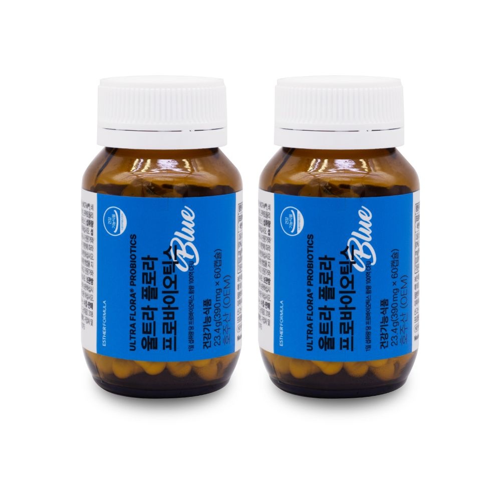 에스더포뮬러 울트라 플로라 프로바이오틱스 블루 390mg x 60캡슐 X 2통 I