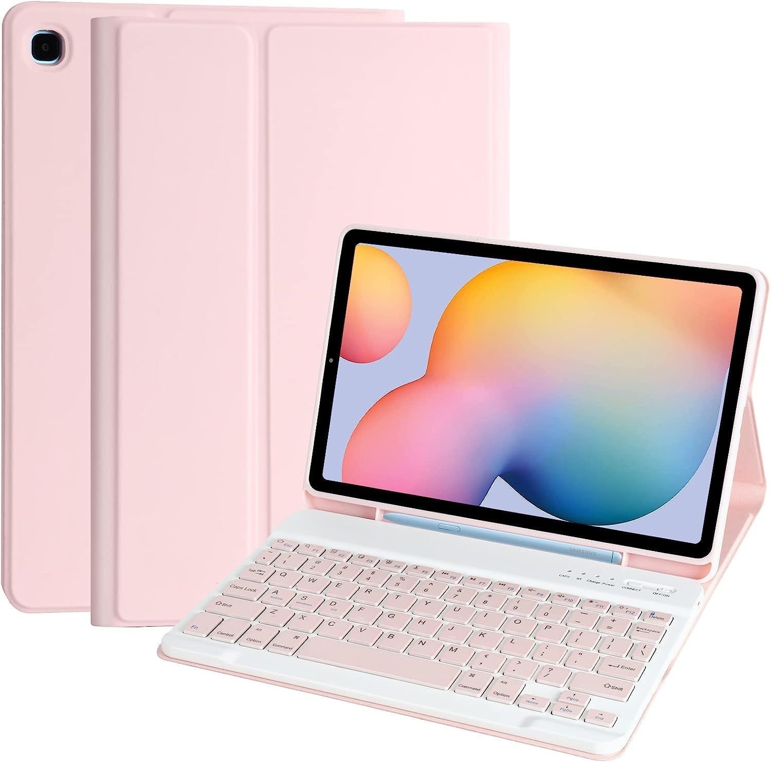 삼성 갤럭시 탭 S6 라이트용 키보드 케이스 2022/2020, 라이트 SM-P610/P613/P615/P619 태블릿 커버 케이스, 분리형 무선 S