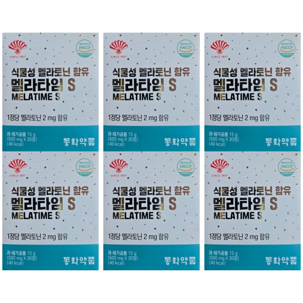 동화약품 식물성 멜라토닌 함유 2mg 멜라타임S 30정, 6박스