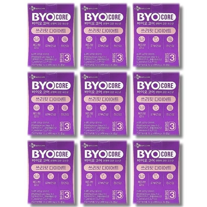 바이오코어 쓰리핏 다이어트 400mg x 30캡슐 9박스