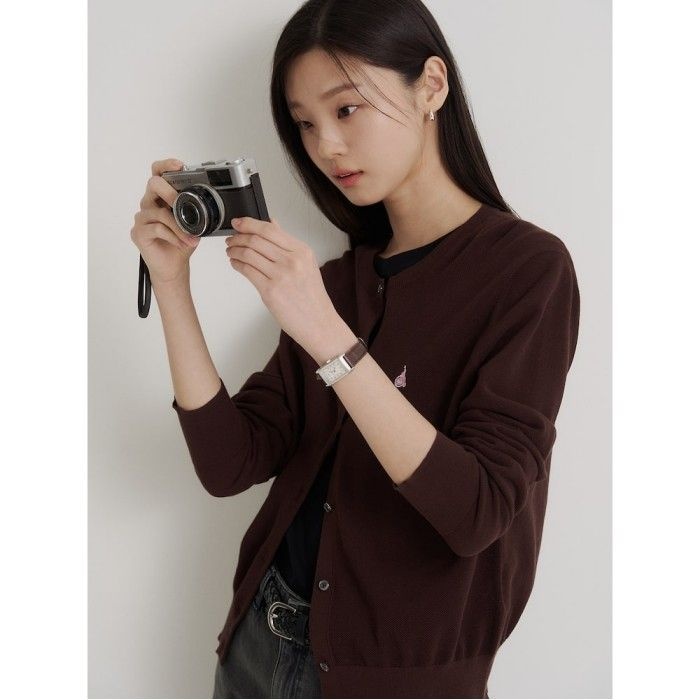 빈폴솔솔니트 허니콤 라운드넥 카디건 브라운 BF635AC01D
