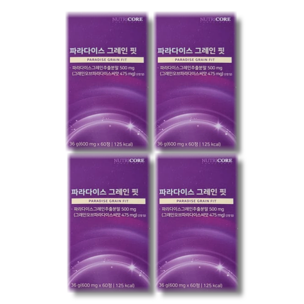 [오늘출발] 뉴트리코어 파라다이스 그레인 핏 600mg x 60정 4박스