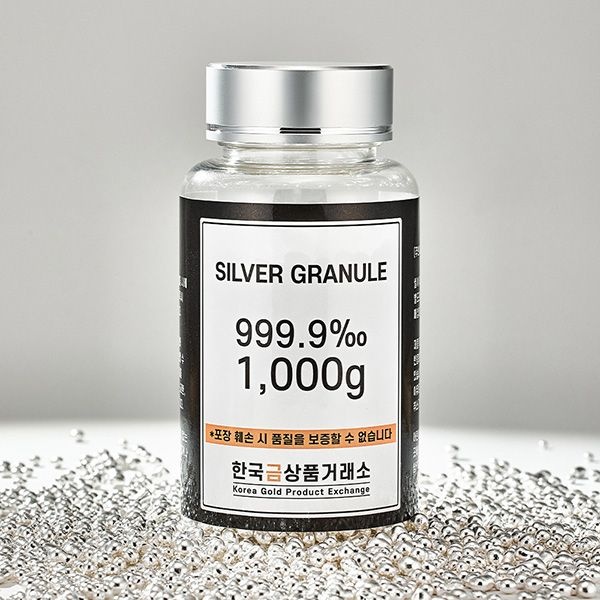 준주얼리 [한국금상품거래소] 실버 999.9 은 그래뉼 은테크 투자용 실버바 원재료 1kg (1000g)