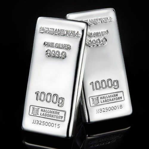 준주얼리 [한국금상품거래소] 실버 999.9 은테크 투자용 진공 실버바 1000g (1kg)