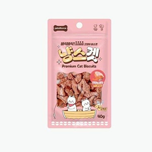 고품질 냥스켓 프리미엄 고양이 비스켓 연어 새우 닭고기 40g X10개 고양이건식간식 WFLPD2C