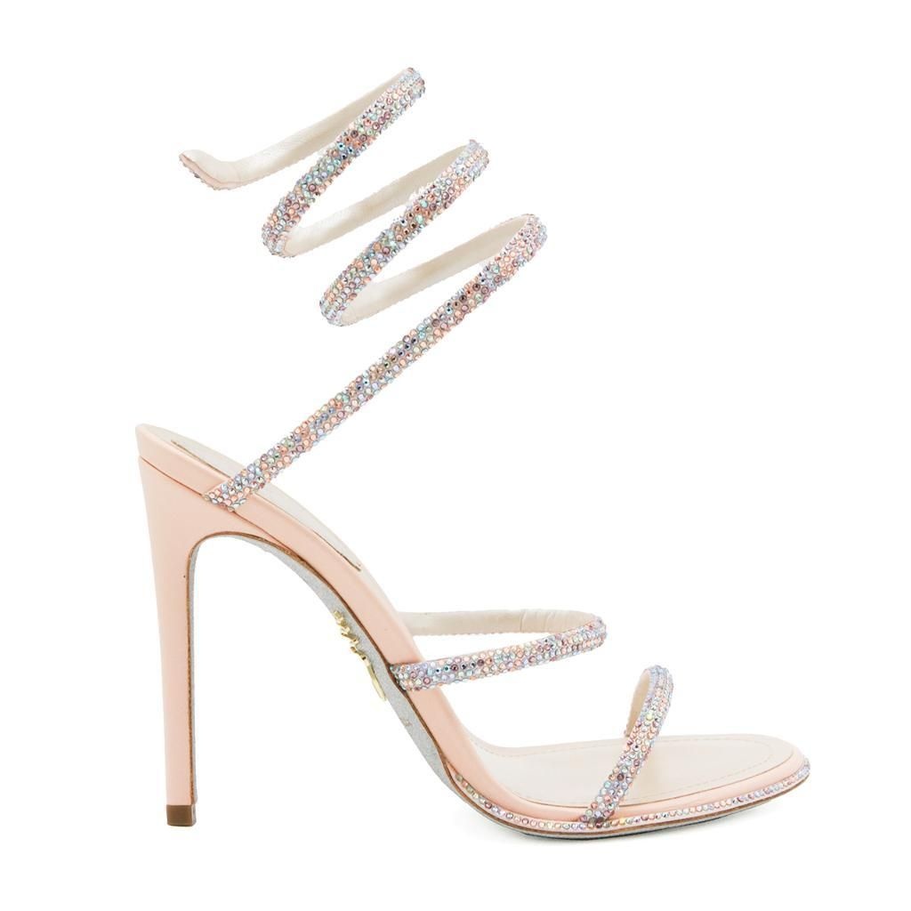RENE CAOVILLA [해외] RENE CAOVILLA C12538105RN01V835 Cipria POUDRE PINK LEATHER CLEO STILETTO SANDALS
