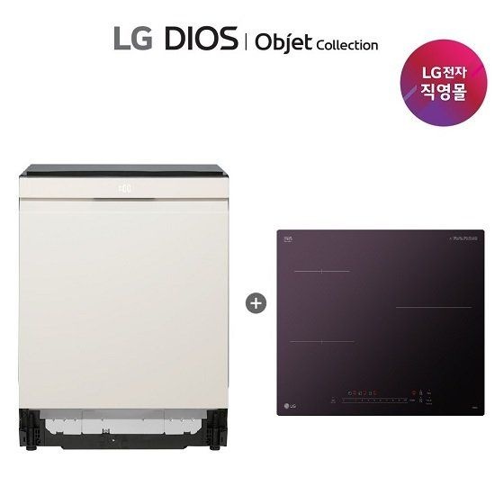 LG 디오스 식기세척기+전기레인지 세트 DUE6BGL2E+BEI3QMBLOE