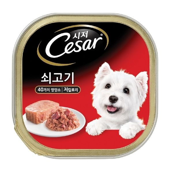 시저 캔 사료 쇠고기 100g