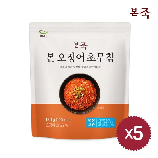 [APP전용] 본죽 오징어초무침 150g 3봉/4봉/5봉