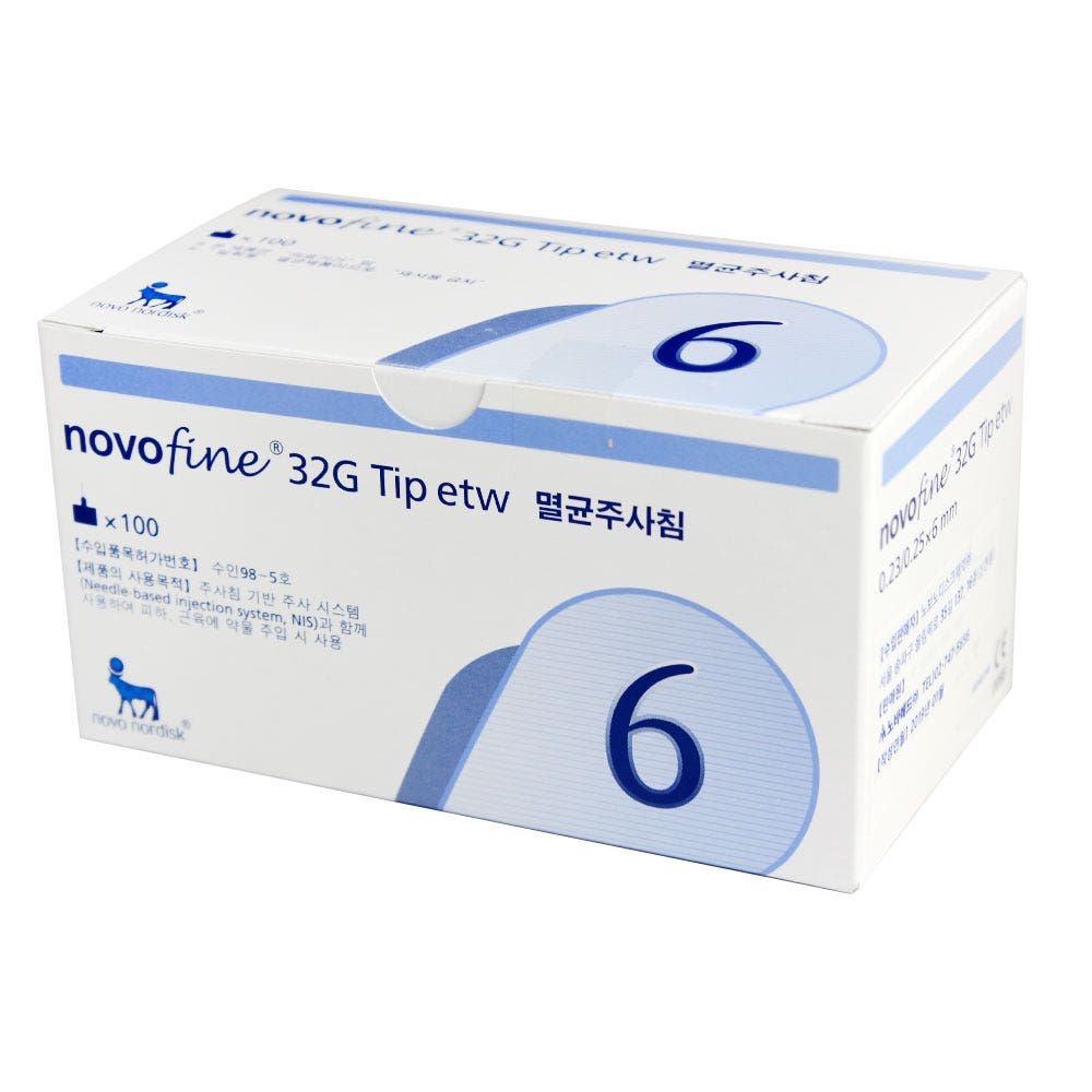 노보파인 인슐린 펜니들 32G x 6mm 100개 - 주사침 바늘 혈당관리