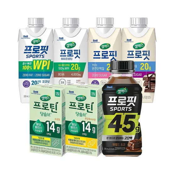 셀렉스 식물성 프로틴 당솔브 음료 오곡맛 4팩 + 초당옥수수맛 4팩 (총 8팩)