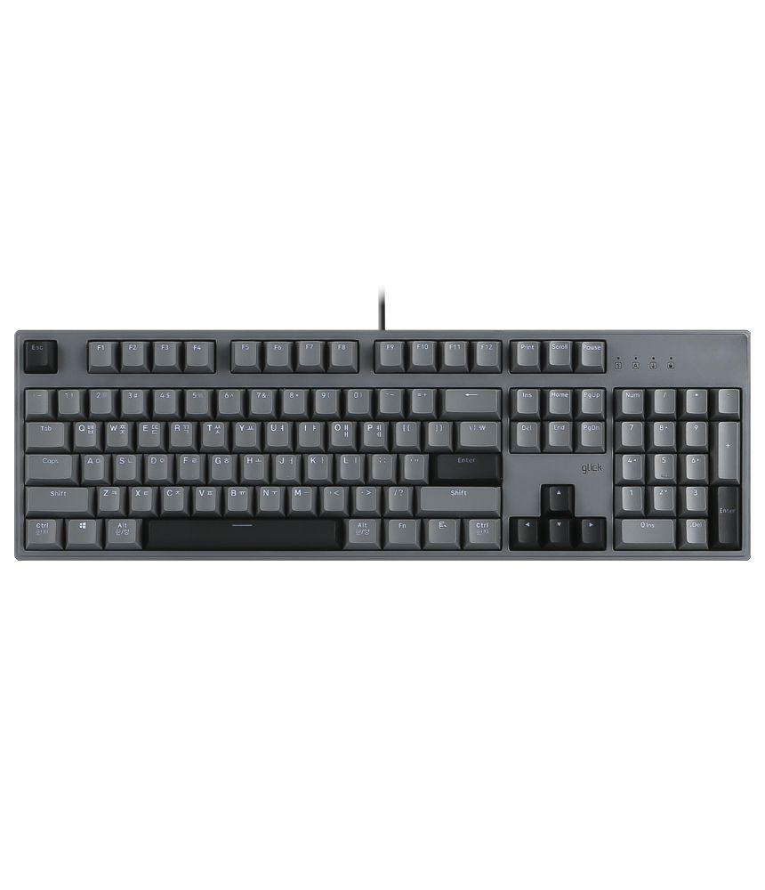 지클릭커 슈퍼히어로 브이옵틱 V104 LED 기계식 게이밍 키보드 104키 PBT 문스톤그레이