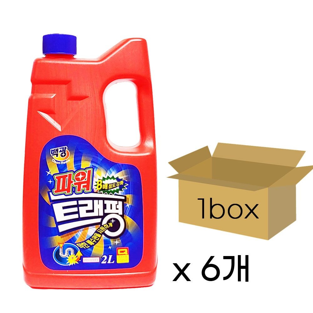 [오늘출발] 백광 파워 트래펑 2LX6개 / 세면대 싱크대 하수구 배수구 액체 뚫어뻥