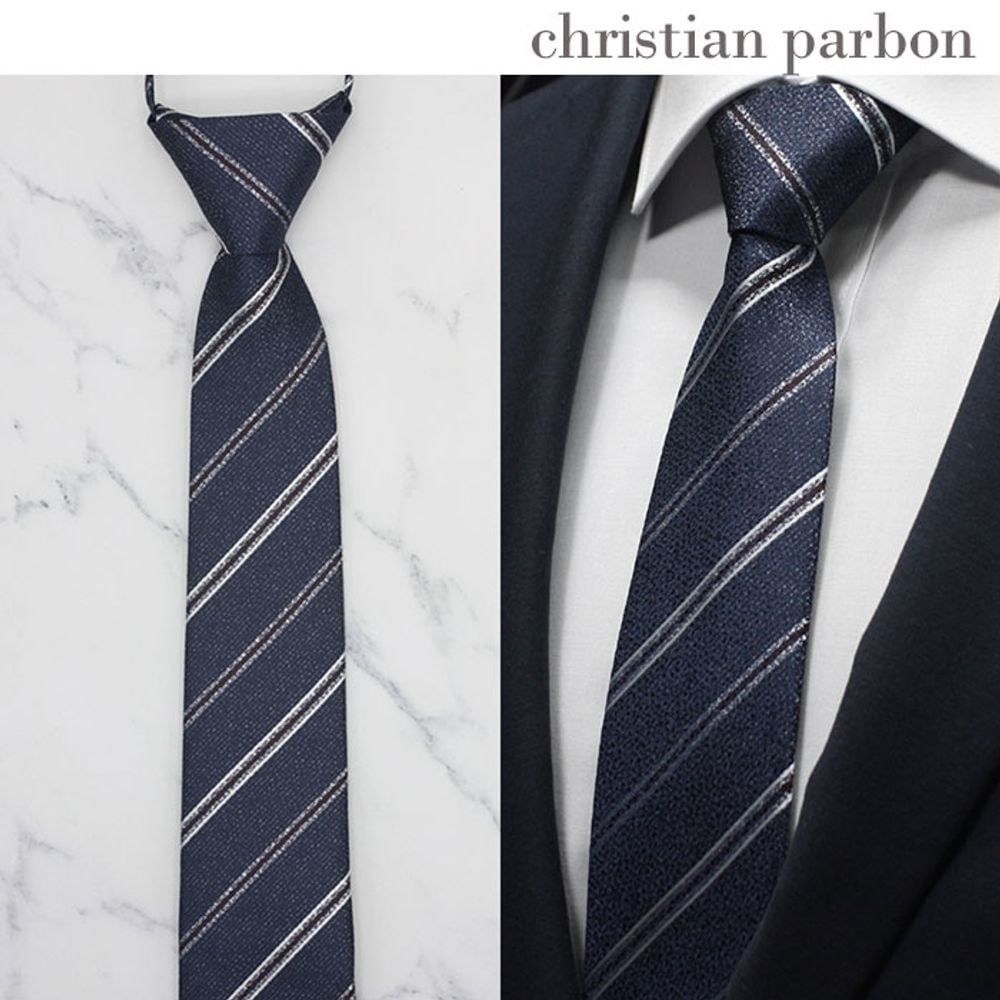 ALLPin협력사 (올핀)슬림자동넥타이 Christian Parbon 신입 정장 남자친구 선물용